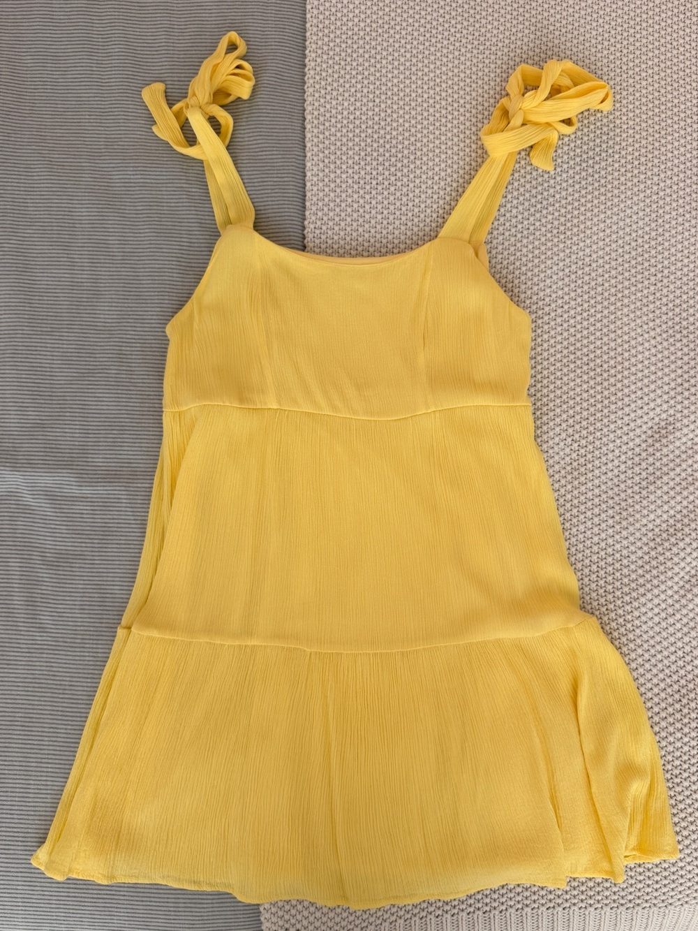 Altar’d State yellow mini dress with tie straps, Size S